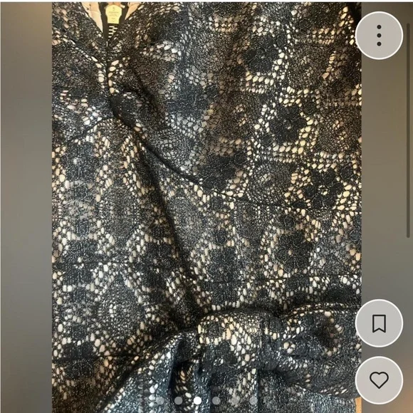 Marc by Marc Jacobs Black Lace 3/4 Length Sleeve Bow Knee Length Dress Size 2 - Picture 3 of 6